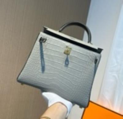 wholesale quality hermes kelly 28 bicolor pearl grey noir matte crocodile ghw